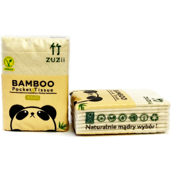 Chusteczki bambusowe  4-warstwowe, kieszonkowe - ZUZII